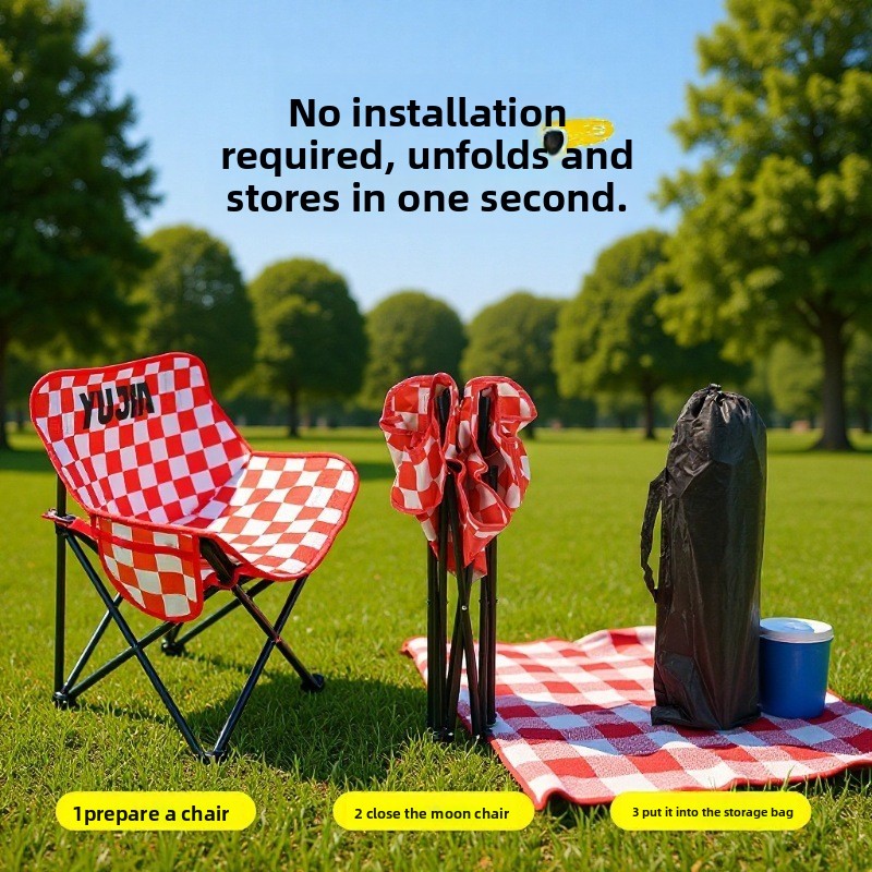 Outdoor Sport Chairs - Klappbarer Outdoor-Mondstuhl, tragbarer Campingstuhl, Angelstuhl, Strandstuhl,