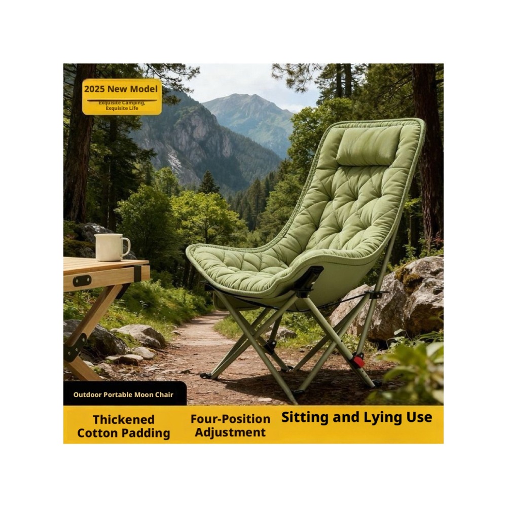 Outdoor Sport Chairs - Verdickter Baumwoll-Outdoor-Klappstuhl mit 4-Stufen-Verstellung für Camping