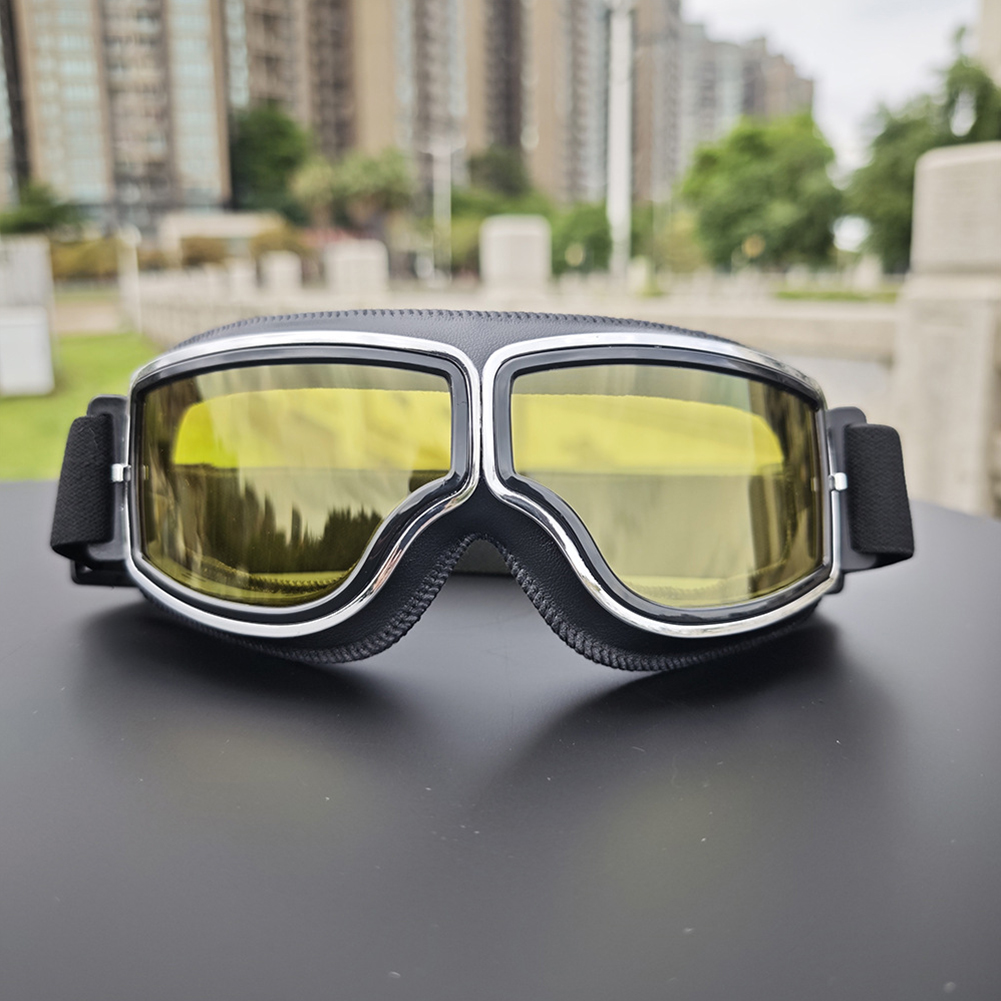 Outdoor Sports Store - Neueste Leder-Motorradbrille im Vintage-Stil Retro-Jethelm-Brille